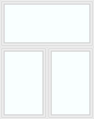 Double window with top leaf